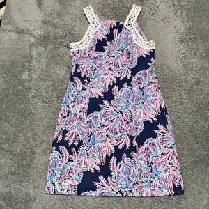 Lilly Pulitzer Dress Womens 6 Makayla Stretch Shift Dress Lace Floral